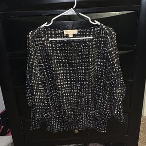 Michael Kors black and white blouse size large